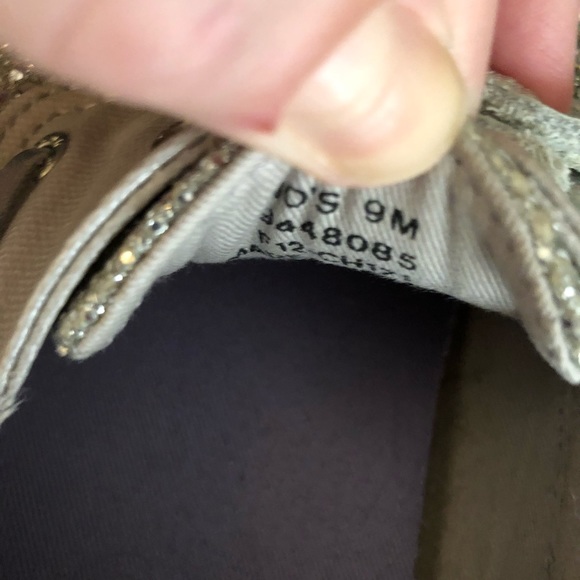 Sparkly Silver Sperry Boat shoes - Picture 4 of 5